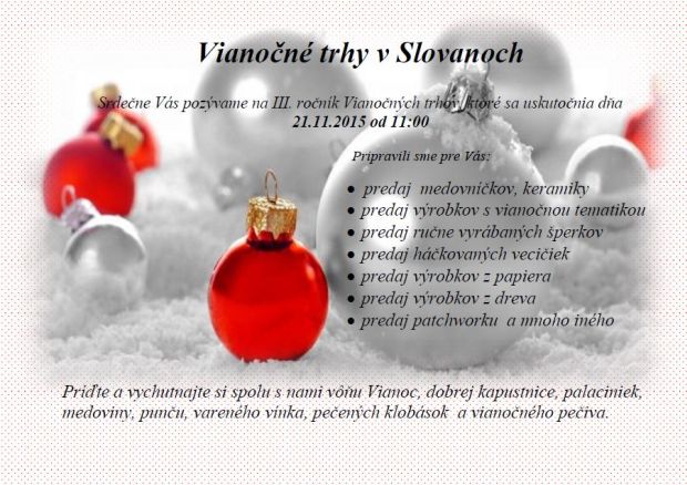 , Vianočné trhy v Slovanoch