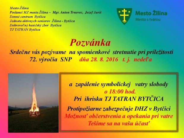 , Oslavy 72. výročia vypuknutia Slovenského národného povstania v Žiline