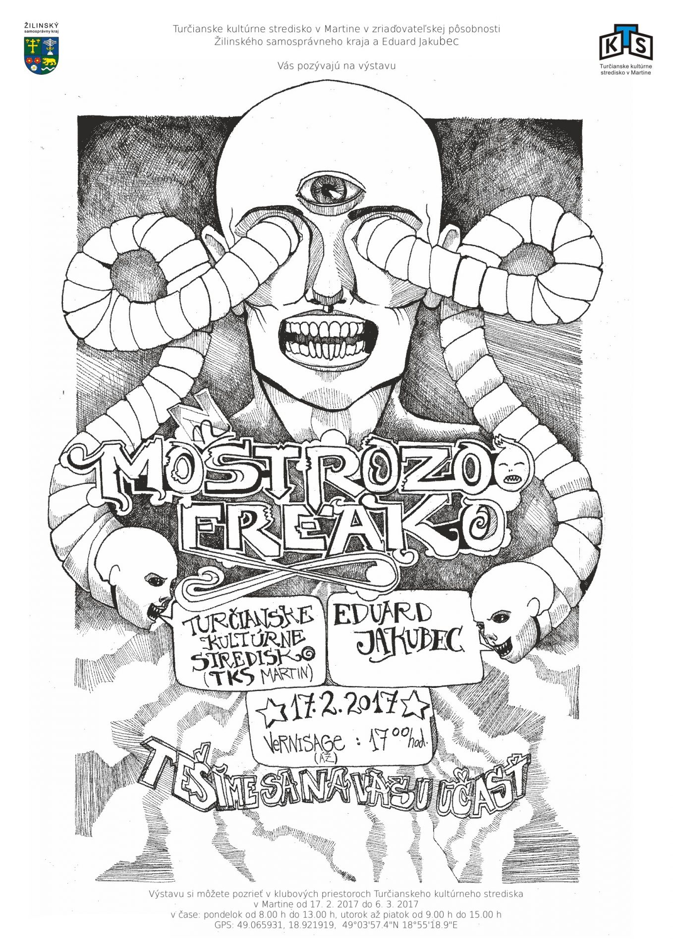 , Výstava Monstrozoo-freako: Mi vravia, že som zvláštny človek, tak si aj zvláštne kreslím
