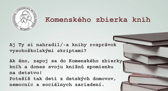 , Komenského zbierka kníh pre deti z detských domovov a nemocníc