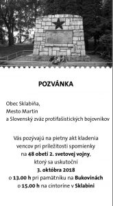 , Pri pamätníku na Bukovinách si zaspomínajú na obete 2. svetovej vojny