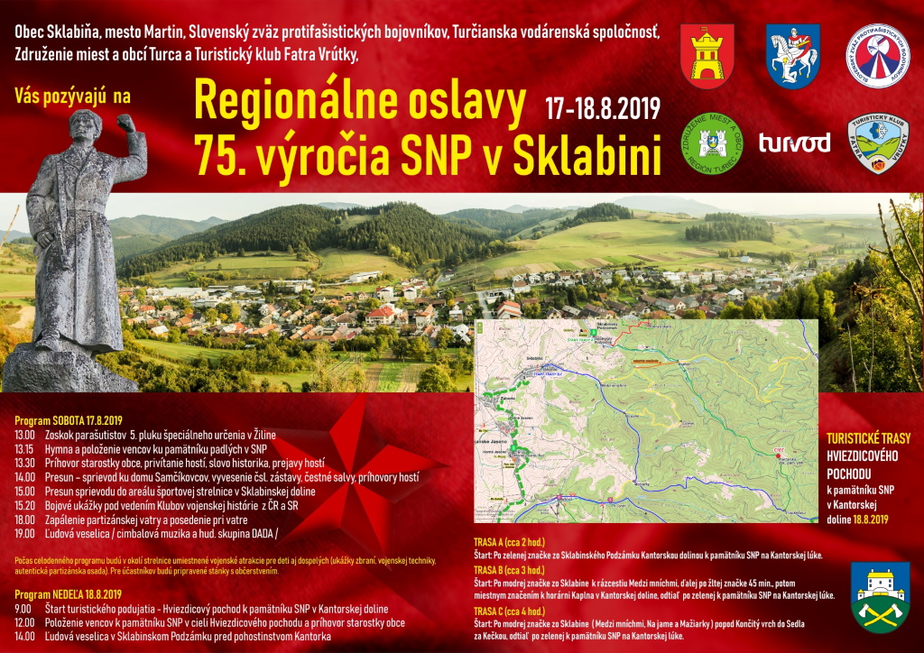 , Obec Sklabiňa si pripomenie 75. výročie SNP. Čaká vás pestrý program
