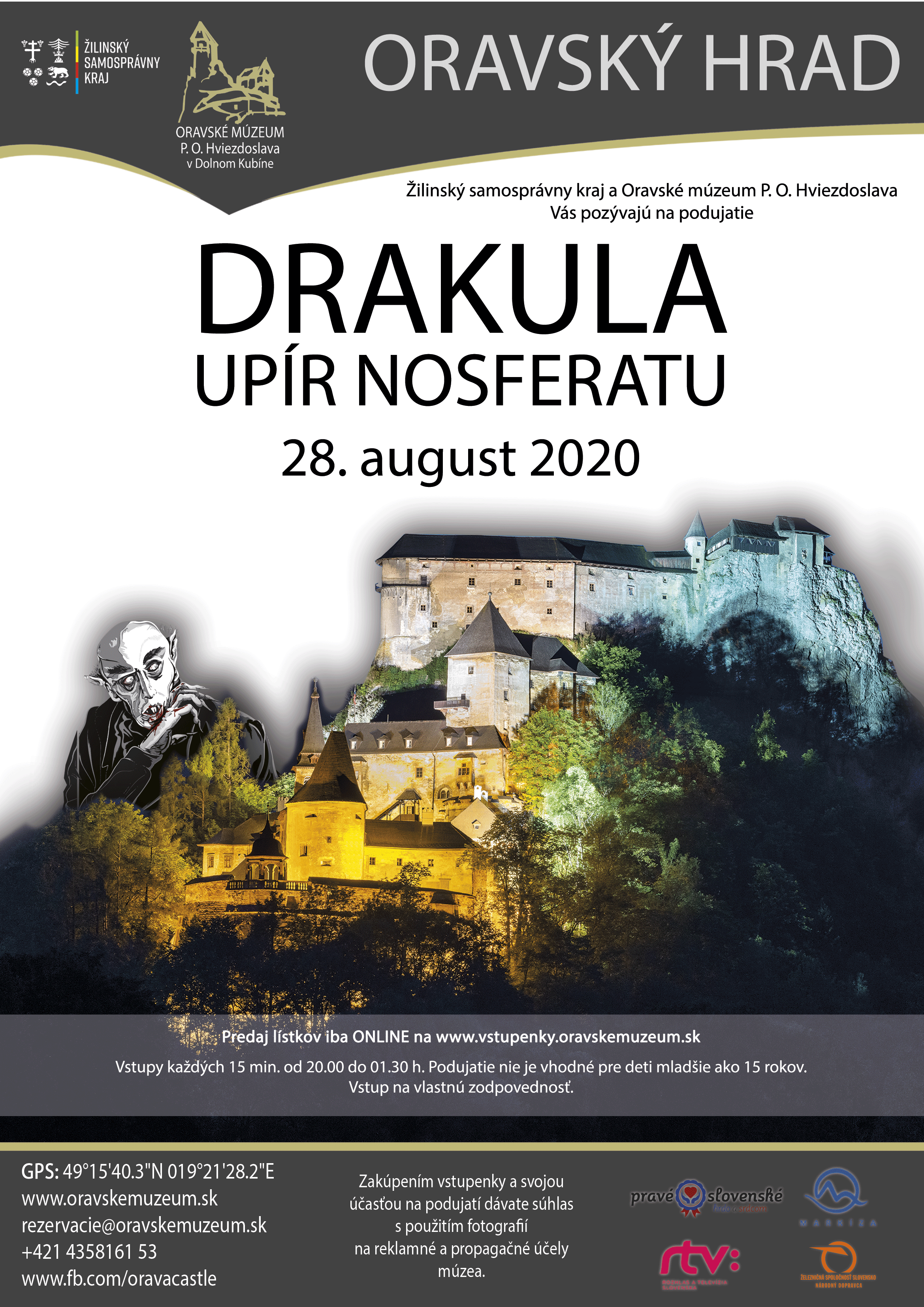 , Posledná nočná prehliadka na Oravskom hrade bude venovaná Drakulovi